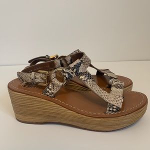 Tory Burch snakeskin wedge sandals